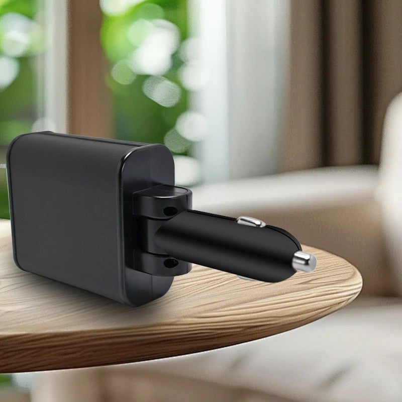 Bluejw 120W 4-in-1 Car Charger Super Fast Charging with Retractable Cable & USB Type C Port - Automobile Charger - Image 3